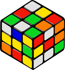 Picture of a mixed up rubiks cube